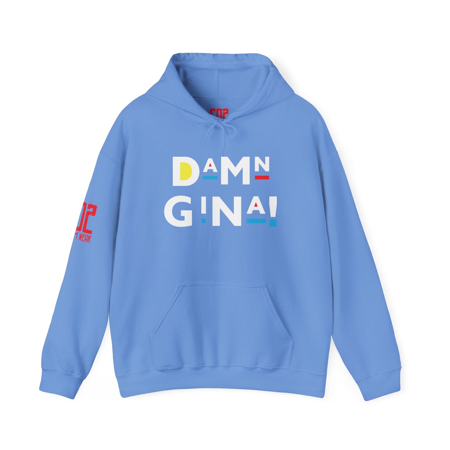 Damn Gina! Colorful Geometric Unisex Hoodie - Cozy Layer, Casual Streetwear, Trendy Gift, Everyday Comfort, Stylish Outfit