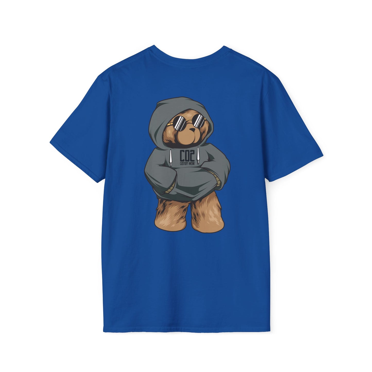 Hoodie Bear Unisex Softstyle T-Shirt, Cute Cartoon Tee, Gift for Kids & Adults, Casual Wear, Birthday Gift, Unique Design