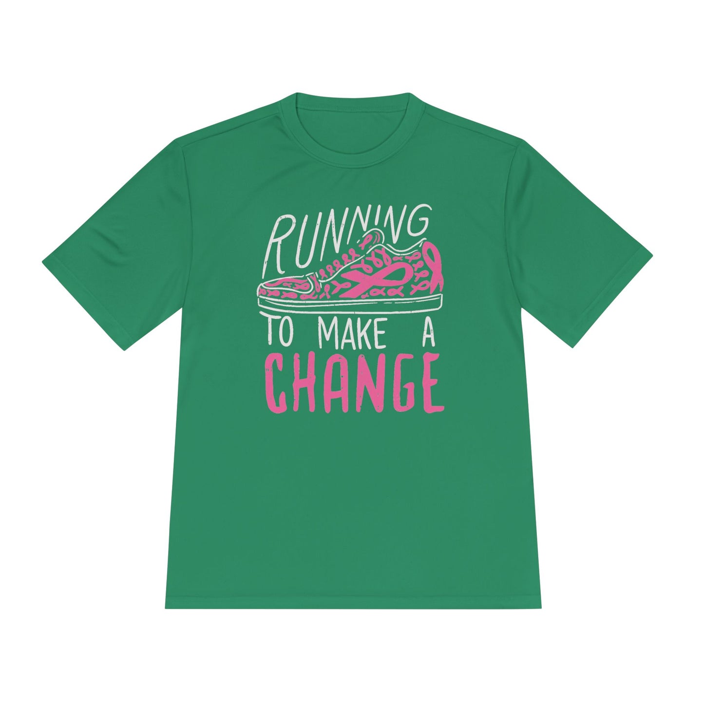 Running to Make a Change Unisex Moisture Wicking Tee, Fitness Tee, Activewear T-Shirt, Sports Apparel, Workout Shirt, Gift for Runners