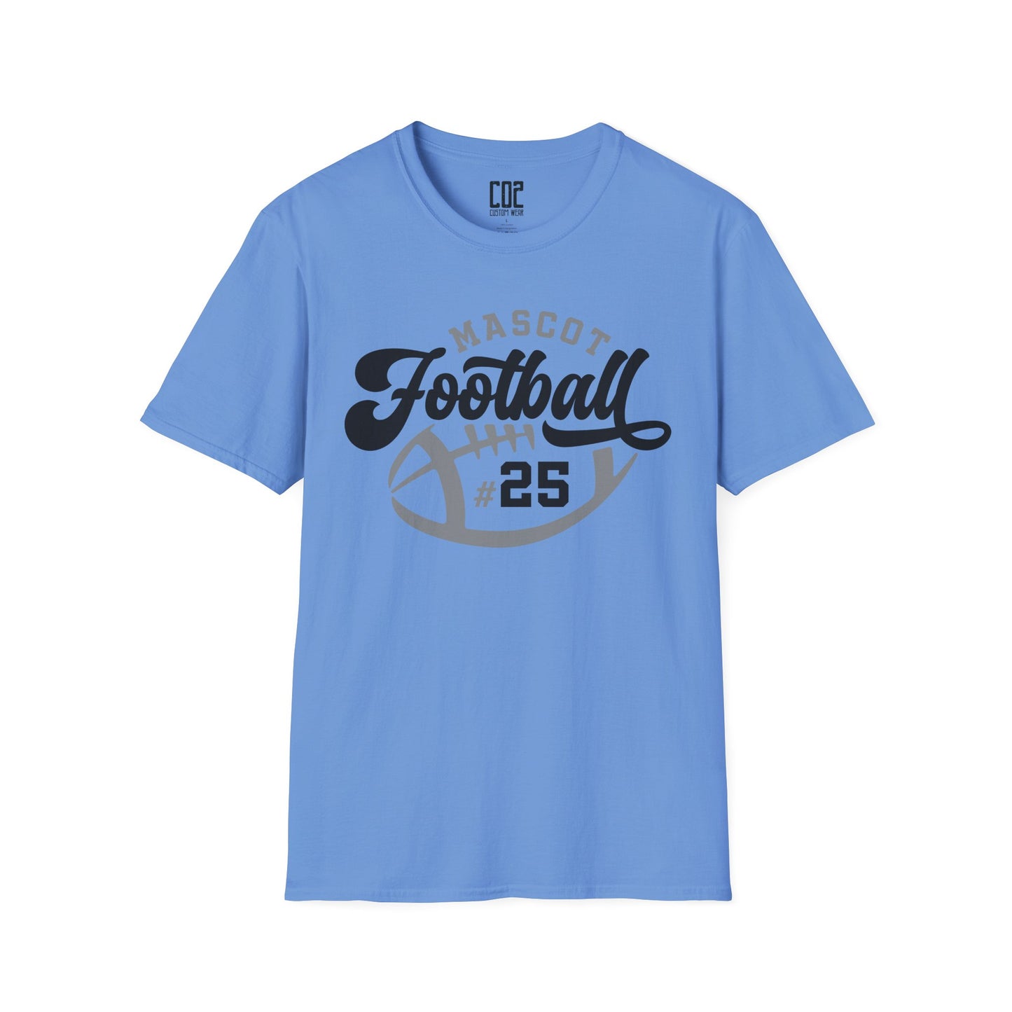 Football Mascot Unisex Tee - Custom Team and Number Shirt for Athletes by request