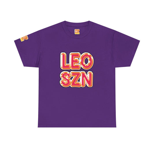 LEO SZN Unisex Heavy Cotton Tee, Zodiac Shirt, Astrology Gift, Birthday Apparel, Casual Wear, Summer Fashion, Trendy Style, Leo Season