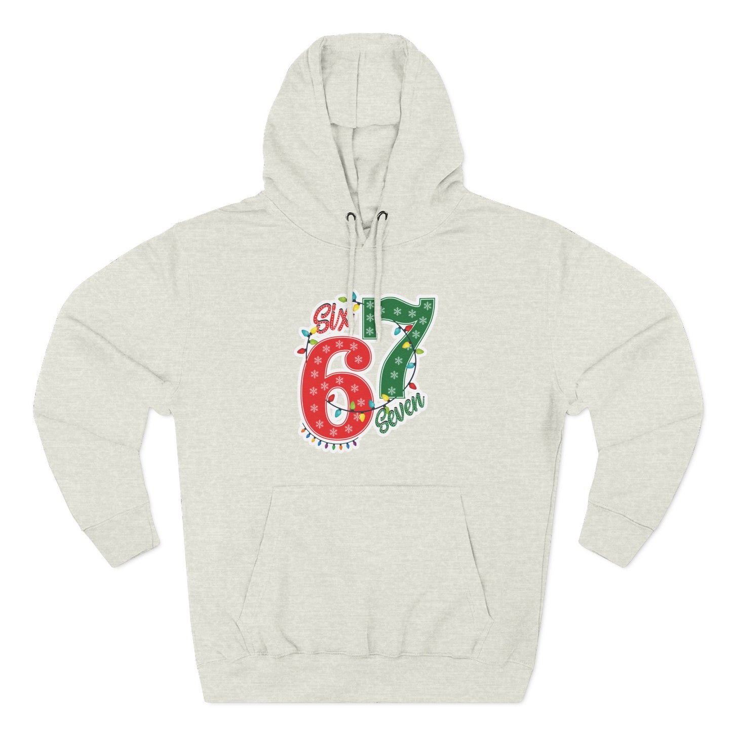 67 Hoodie - Festive Red & Green 'Six Seven' Pullover