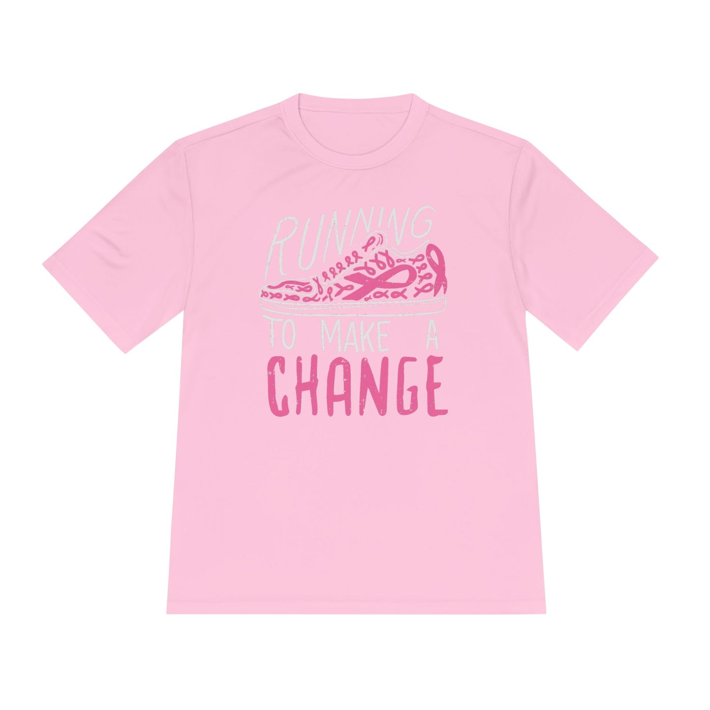 Running to Make a Change Unisex Moisture Wicking Tee, Fitness Tee, Activewear T-Shirt, Sports Apparel, Workout Shirt, Gift for Runners