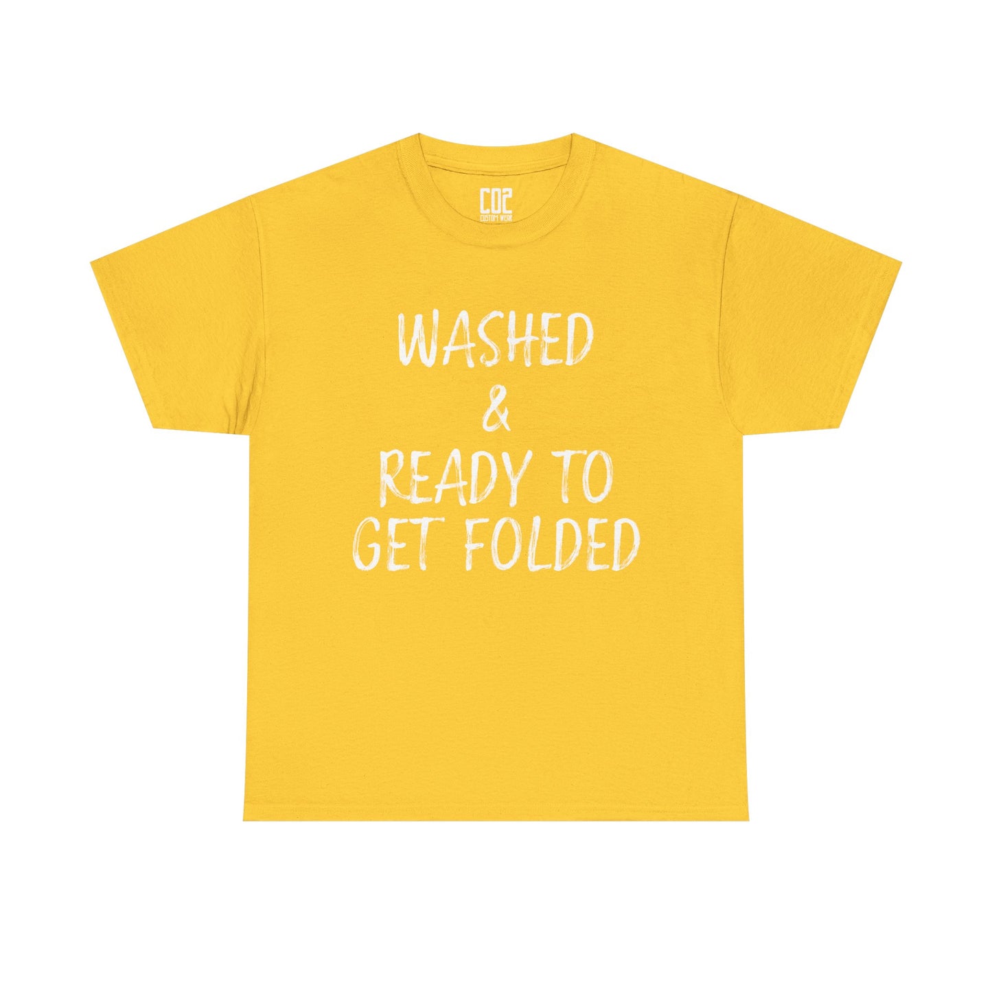 Washed & Ready to Get Folded Tee, Funny Gift for Laundry Lovers, Unisex T-Shirt, Everyday Casual Wear, Perfect for Housewarming, [...]