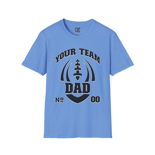 Football Dad Unisex Tee - Custom Team and Number Shirt with Name and Number for Athletes by request