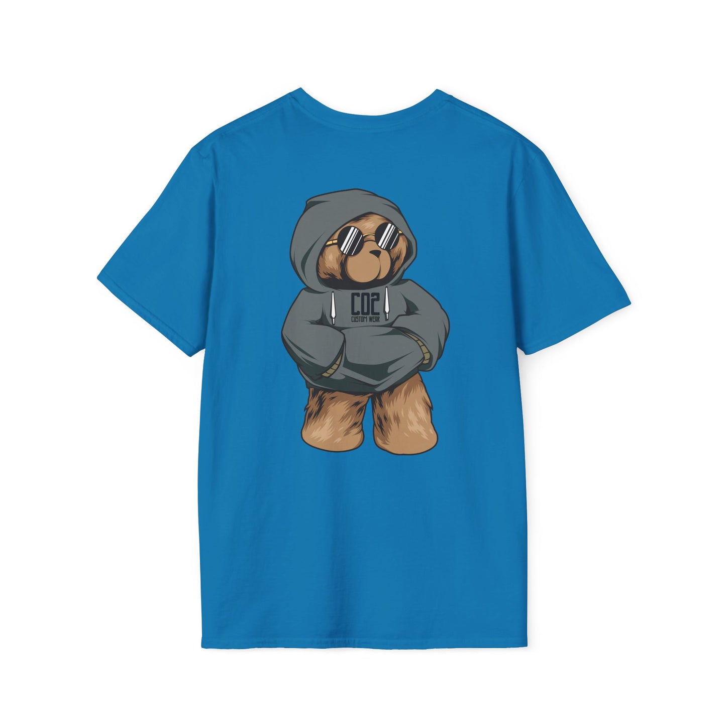 Hoodie Bear Unisex Softstyle T-Shirt, Cute Cartoon Tee, Gift for Kids & Adults, Casual Wear, Birthday Gift, Unique Design