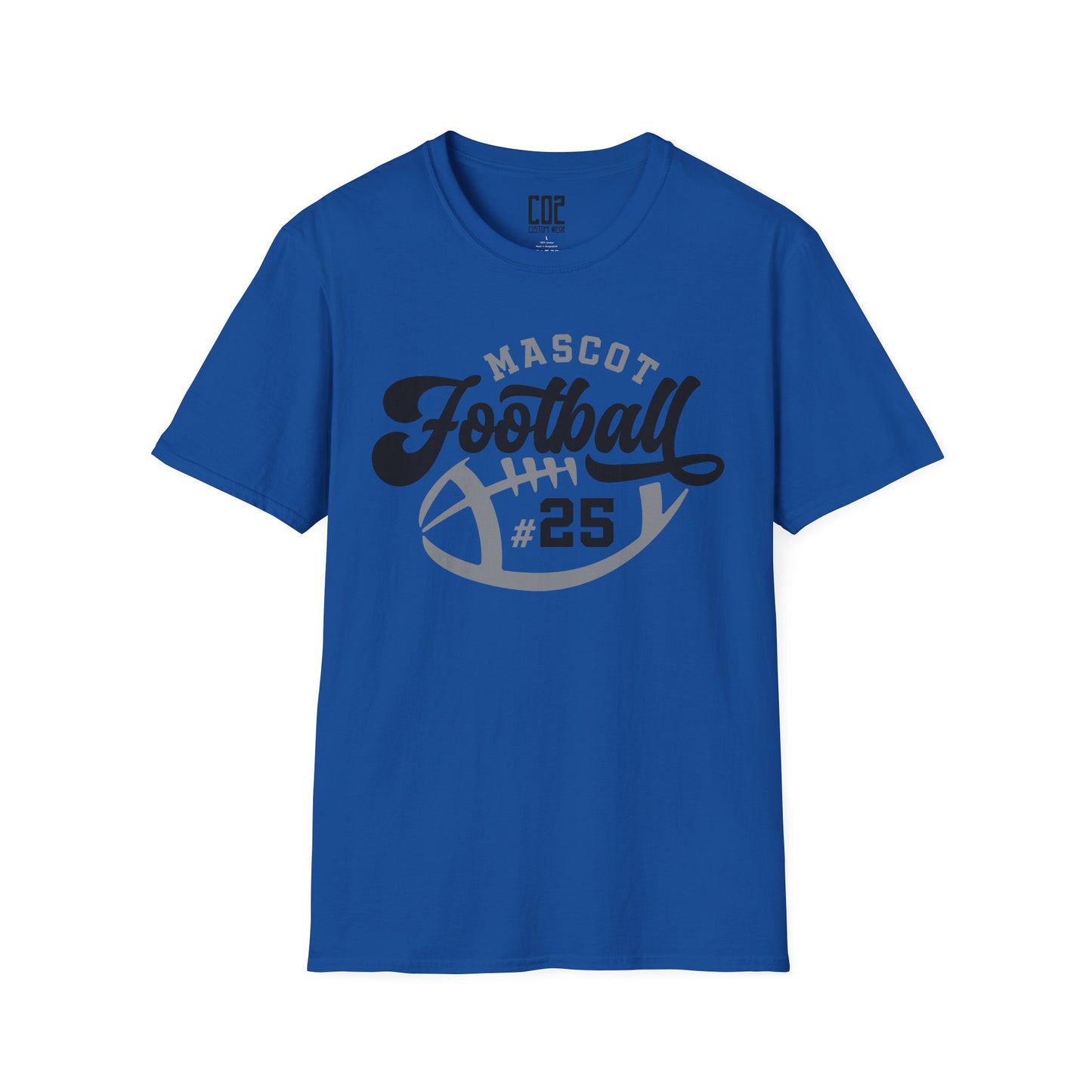 Football Mascot Unisex Tee - Custom Team and Number Shirt for Athletes by request