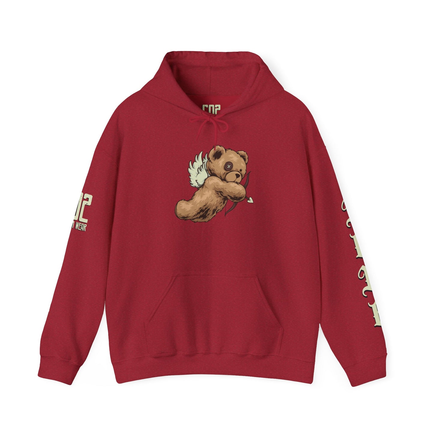 Cute Cupid Bear Unisex Hooded Sweatshirt - Cozy Layer, Gift for Friends, Valentine’s Day, Casual Wear, Everyday Comfort