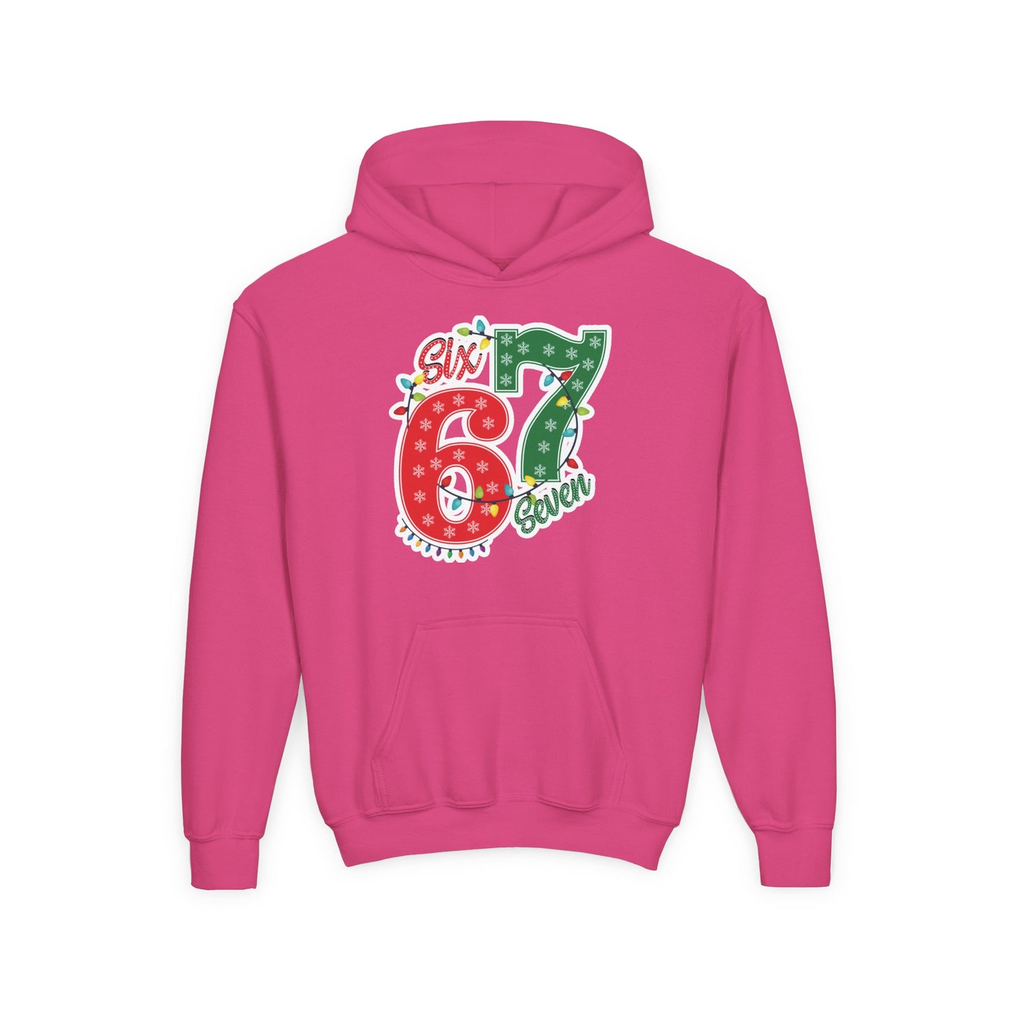 67 Christmas Lights Graphic Hoodie — Festive "Six Seven" Holiday Hoodie
