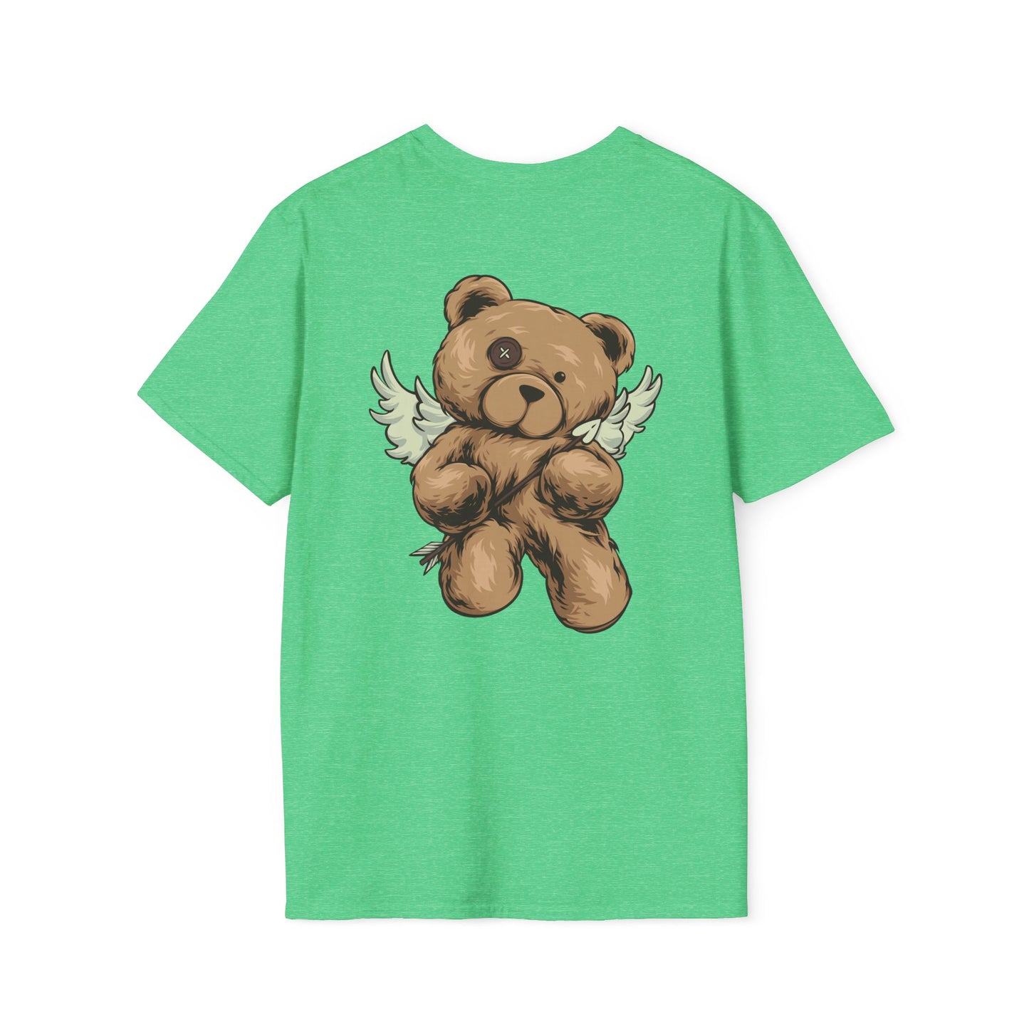 Angel Wings Bear Unisex Softstyle T-Shirt, Cute Cartoon Tee, Gift for Kids & Adults, Casual Wear, Birthday Gift, Unique Design