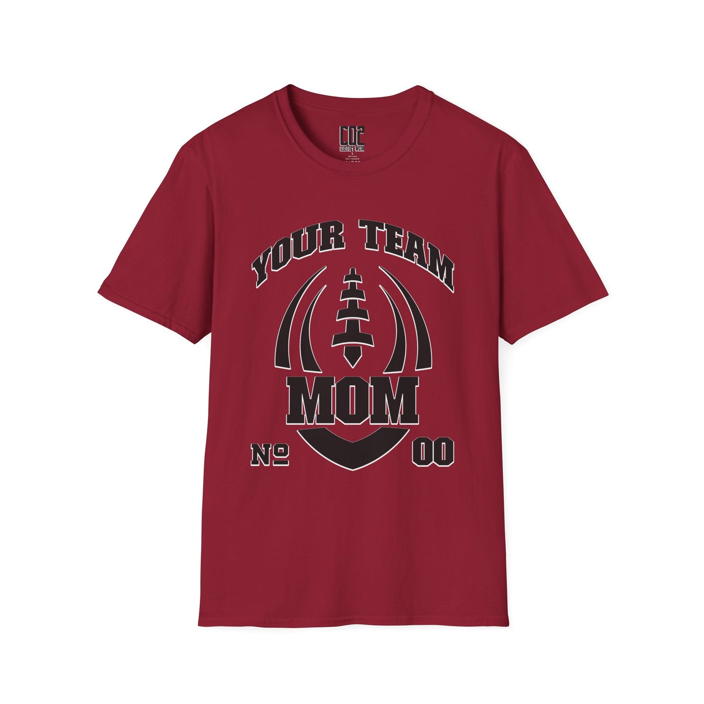 Football Mom Unisex Tee - Custom Team and Number Shirt with Name and Number for Athletes by request