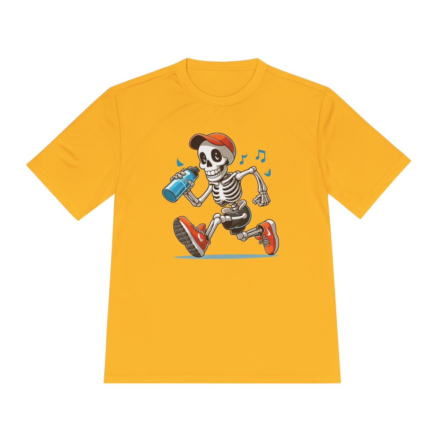 Cool Skeleton Running Tee, Unisex Moisture Wicking T-Shirt, Fun Fitness Shirt, Halloween Apparel, Gift for Fitness Lovers, Activewear