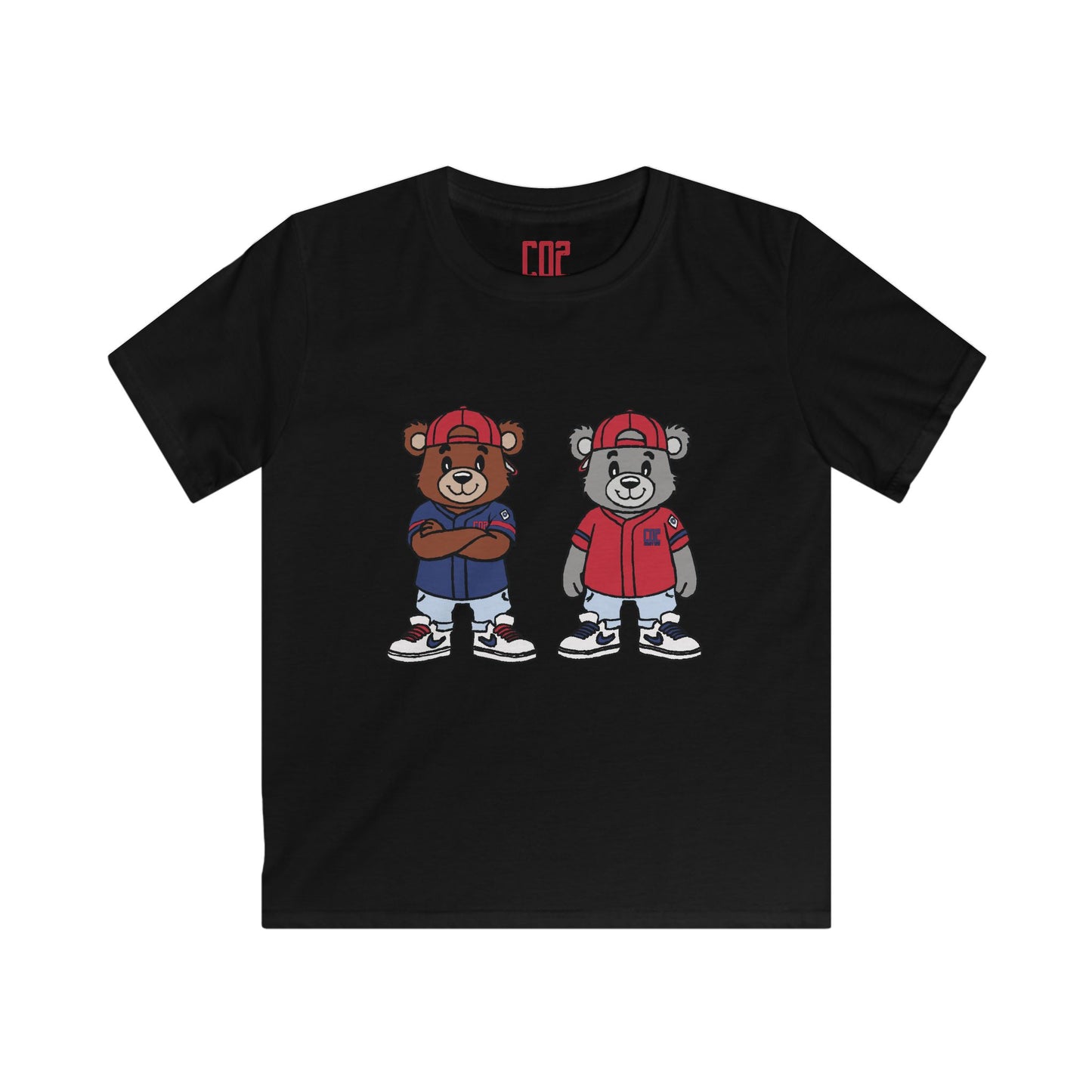 CO2 Bear Retro Cool Bear Graphic Tee for Kids, Fun Softstyle T-Shirt, Trendy Kidswear, Birthday Gift, Cartoon Bear Shirt
