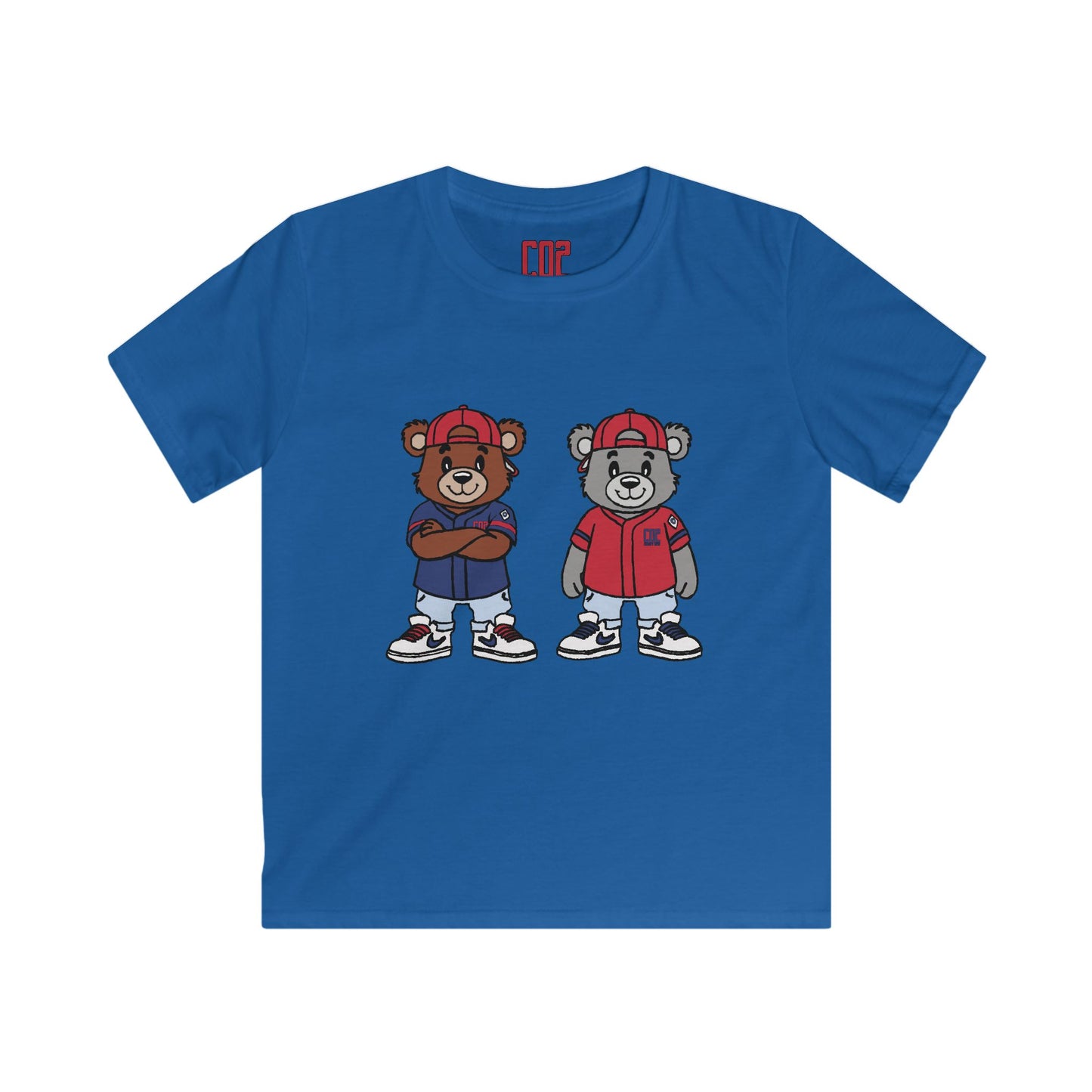 CO2 Bear Retro Cool Bear Graphic Tee for Kids, Fun Softstyle T-Shirt, Trendy Kidswear, Birthday Gift, Cartoon Bear Shirt