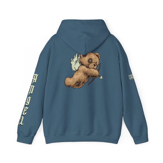 Angel & Bear Hoodie - Unisex Heavy Blend™ Sweatshirt, Cozy Gift for Friends, Cute Casual Wear, Perfect for Fall & Winter