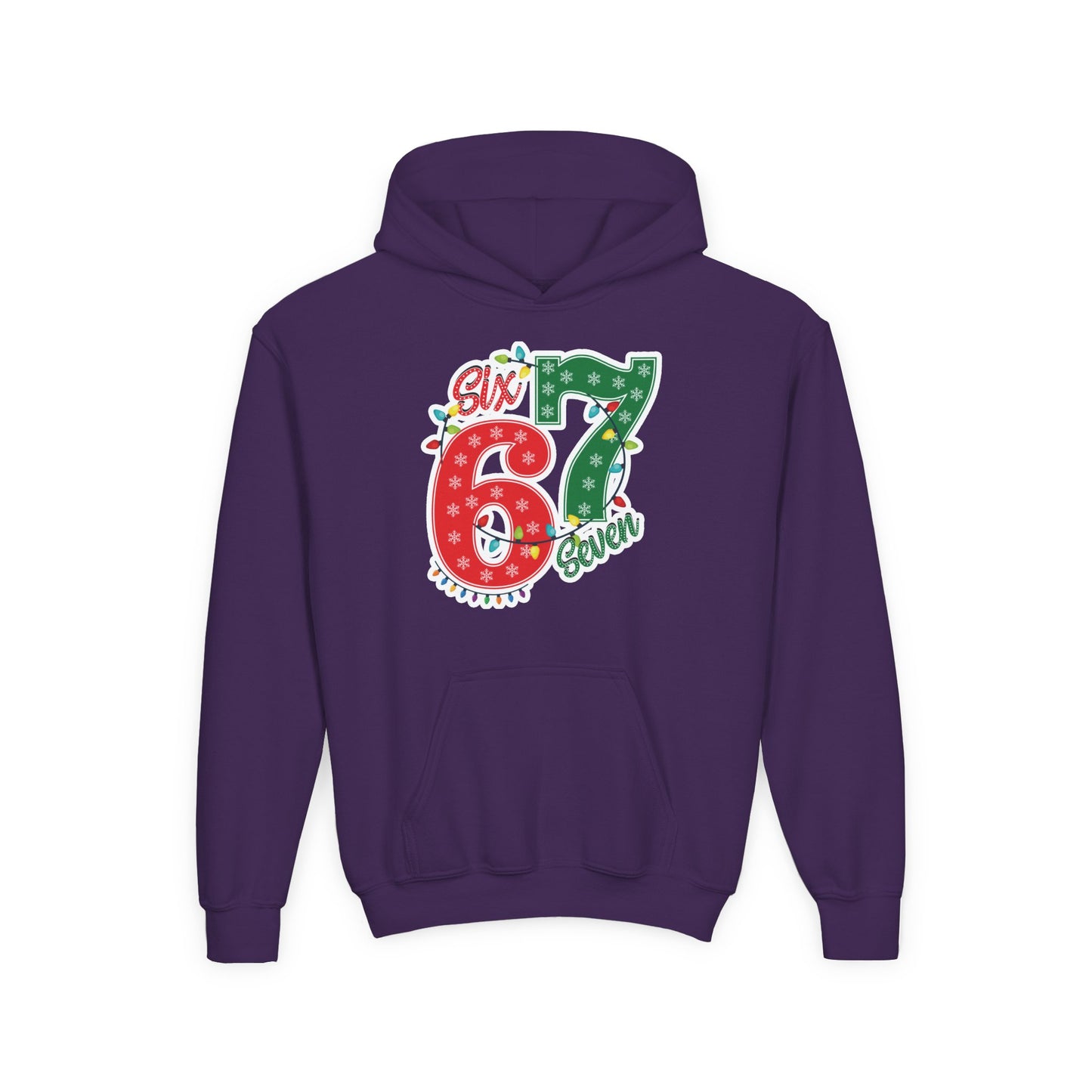 67 Christmas Lights Graphic Hoodie — Festive "Six Seven" Holiday Hoodie
