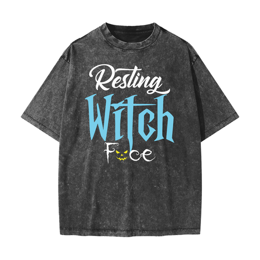 Resting Witch Face Heavyweight Snow Washed T-Shirt
