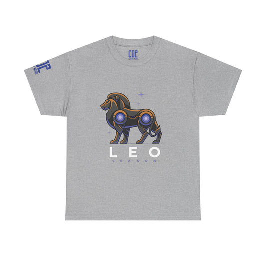 LEO Season Lion Unisex Heavy Cotton Tee | Zodiac T-Shirt, Astrology Gift, Casual Wear, Horoscope Apparel, Unique Graphic Tee