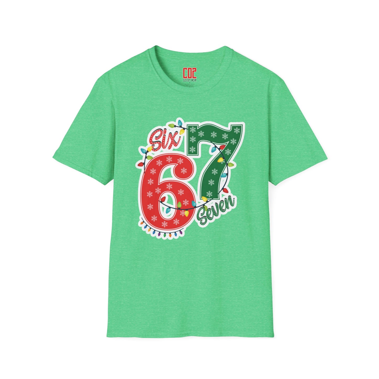 67 Christmas Lights Graphic T-Shirt — Festive "Six Seven" Holiday Tee