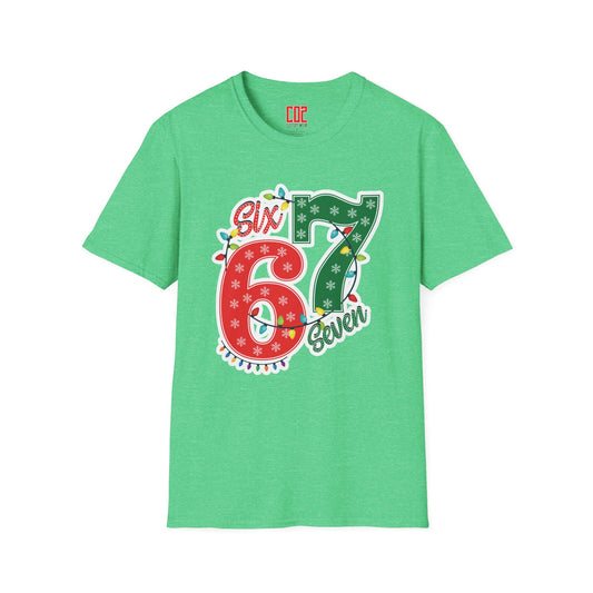 67 Christmas Lights Graphic T-Shirt — Festive "Six Seven" Holiday Tee