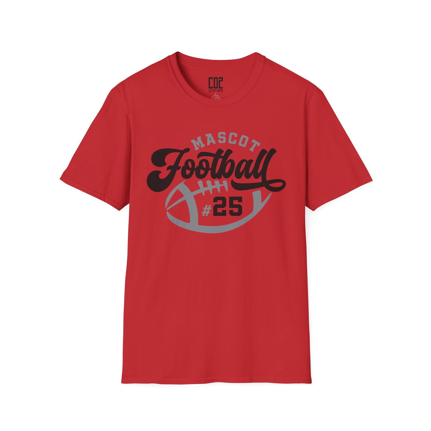 Football Mascot Unisex Tee - Custom Team and Number Shirt for Athletes by request
