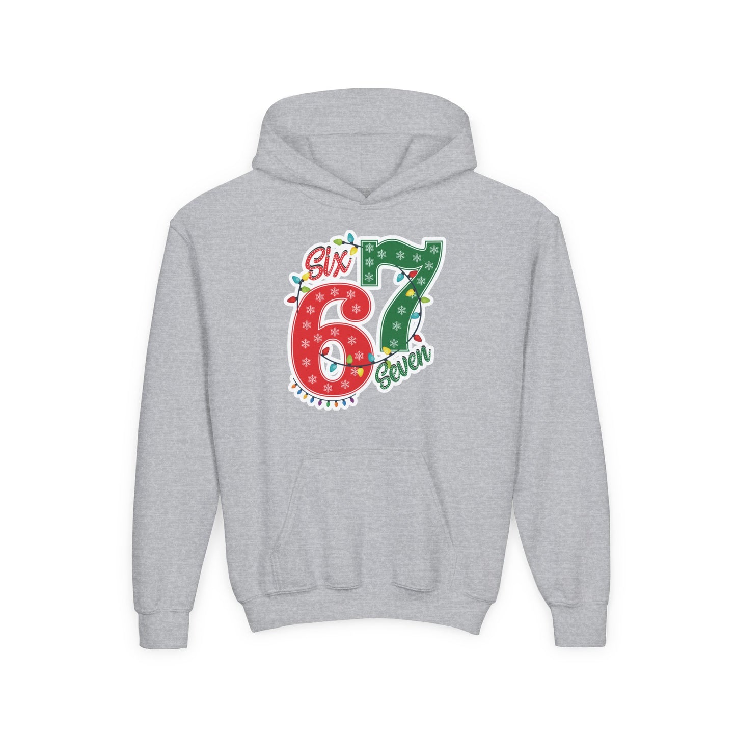 67 Christmas Lights Graphic Hoodie — Festive "Six Seven" Holiday Hoodie