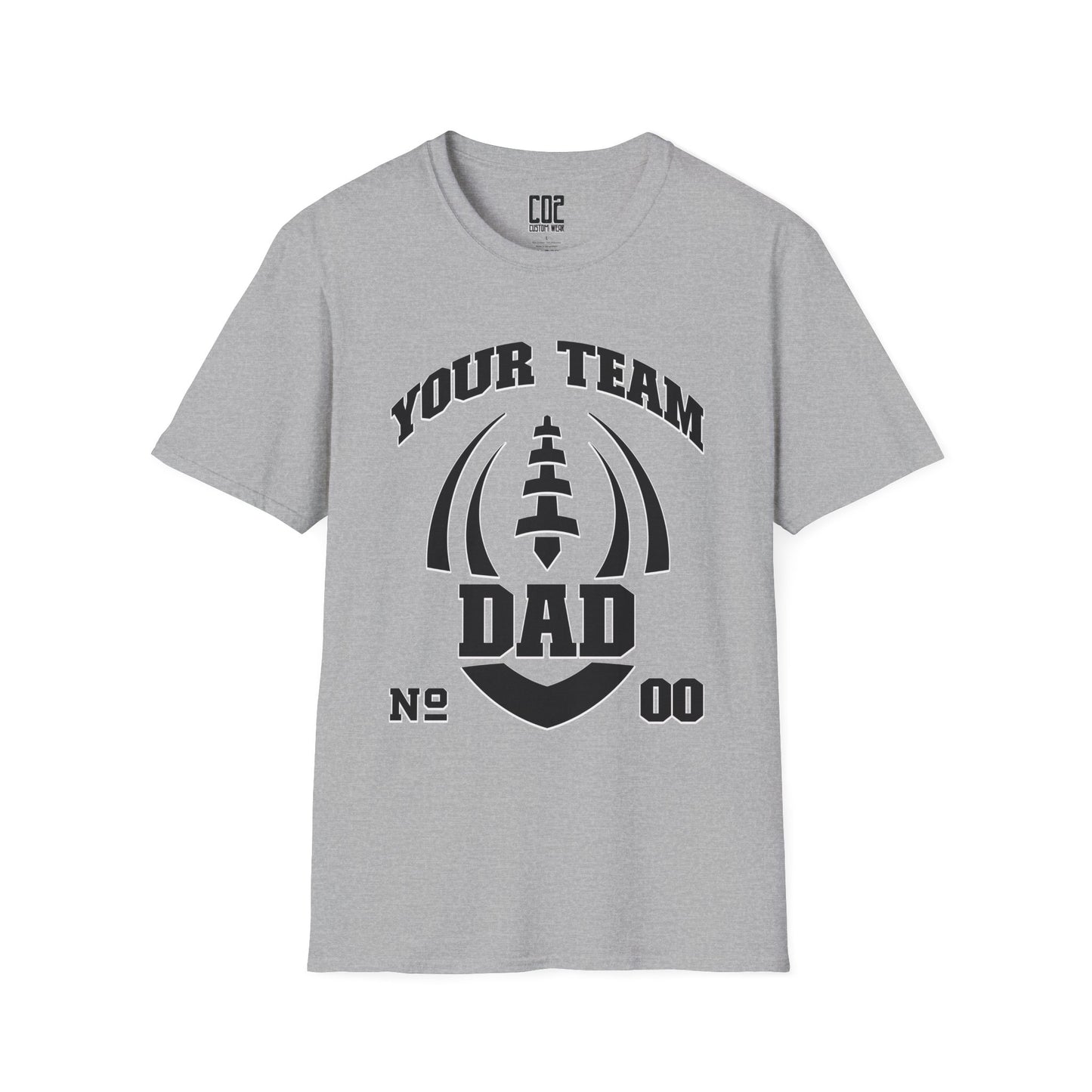 Football Dad Unisex Tee - Custom Team and Number Shirt with Name and Number for Athletes by request