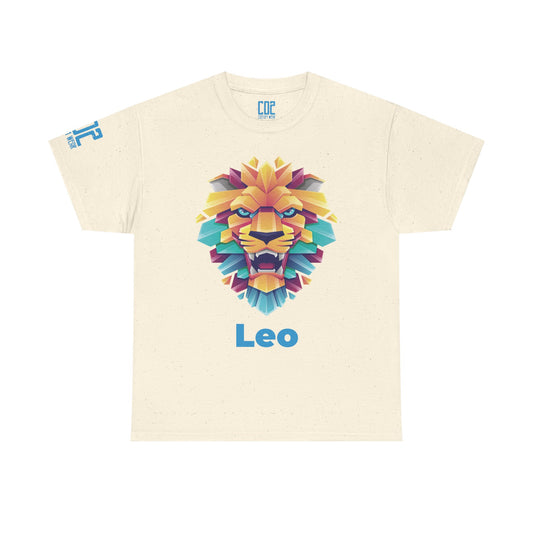 Vibrant Leo Unisex Heavy Cotton Tee | Zodiac Tee, Astrology Shirt, Gift for Leo, Colorful Lion Tee, Birthday Celebration Shirt