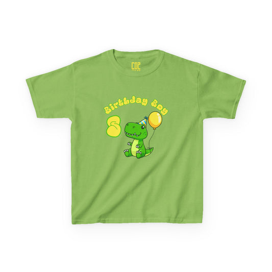 Dinosaur Birthday Tee for Kids, Fun Gift for Kids Birthdays, Cute Dinosaur T-Shirt, Kids Party Gear, Summer Playwear
