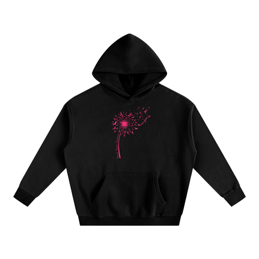 Dandelion Breast Cancer Wish Oversize Fleeced Hoodie