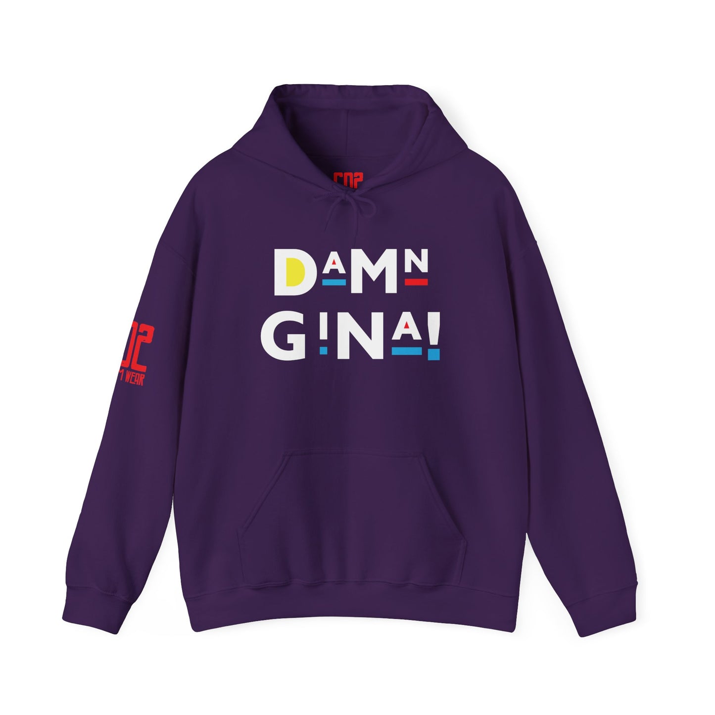 Damn Gina! Colorful Geometric Unisex Hoodie - Cozy Layer, Casual Streetwear, Trendy Gift, Everyday Comfort, Stylish Outfit