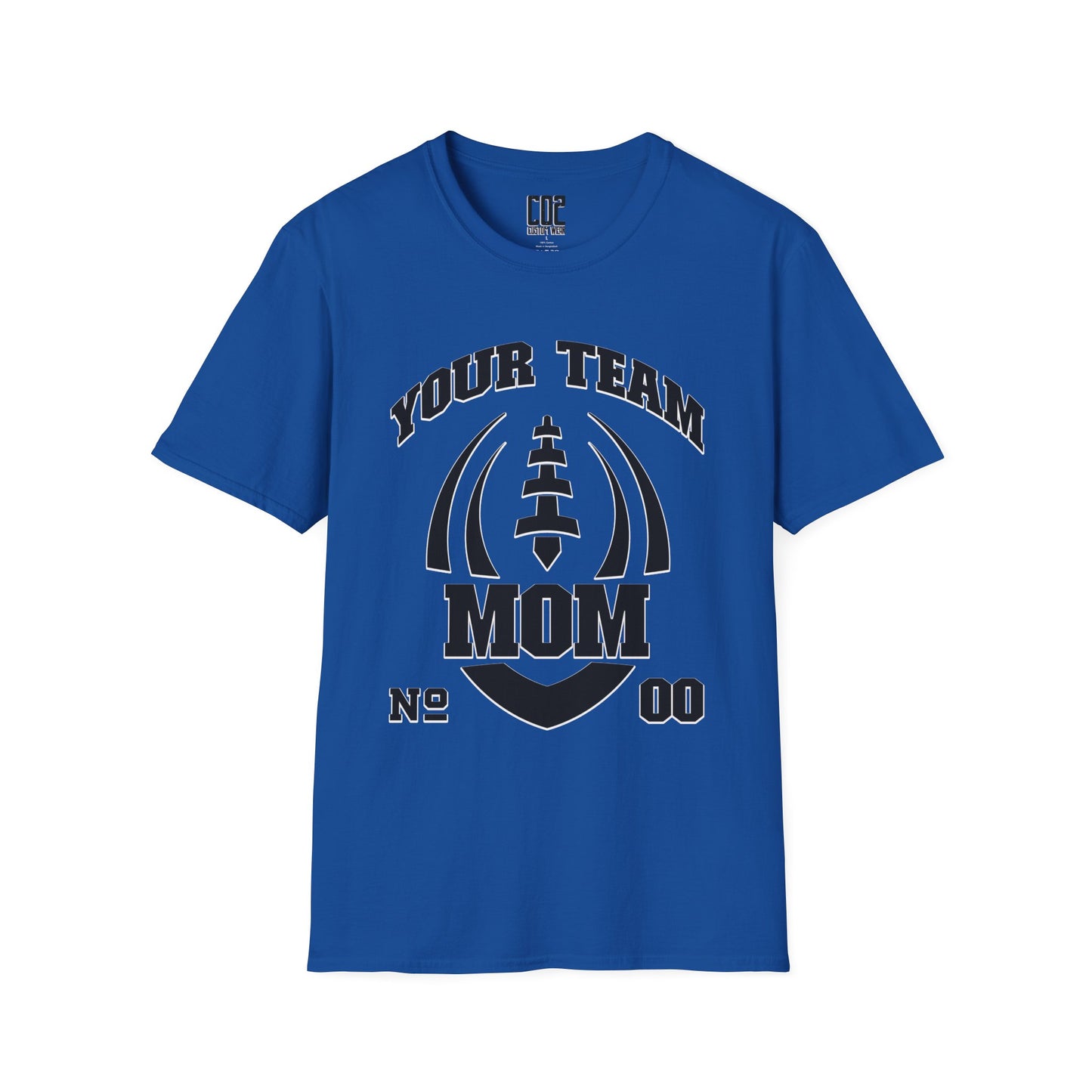 Football Mom Unisex Tee - Custom Team and Number Shirt with Name and Number for Athletes by request