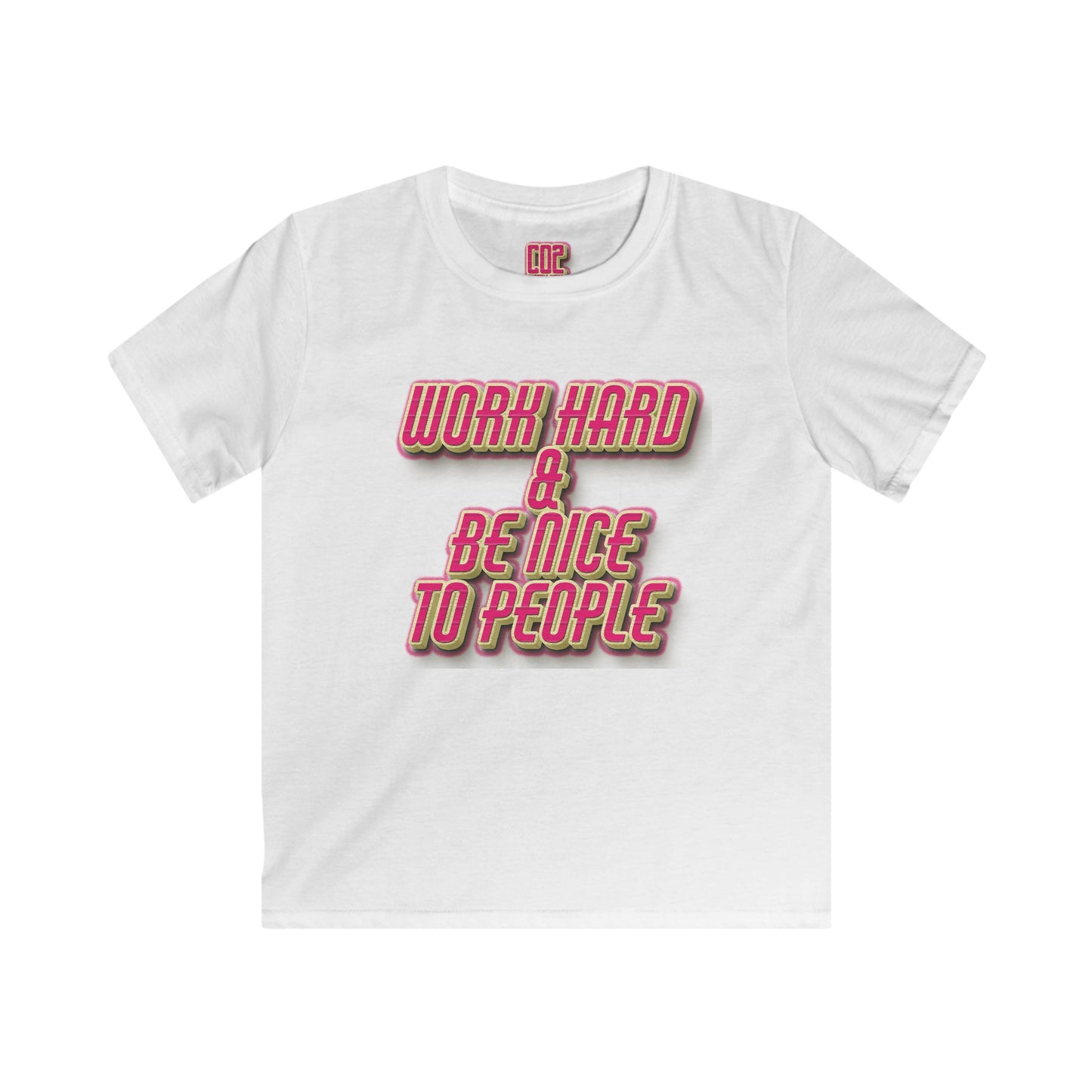 Work Hard & Be Nice, Youth T-Shirt, Gift for Children, Motivational Shirt, Birthday Gift, Back to School, Inspirational Kids Tee