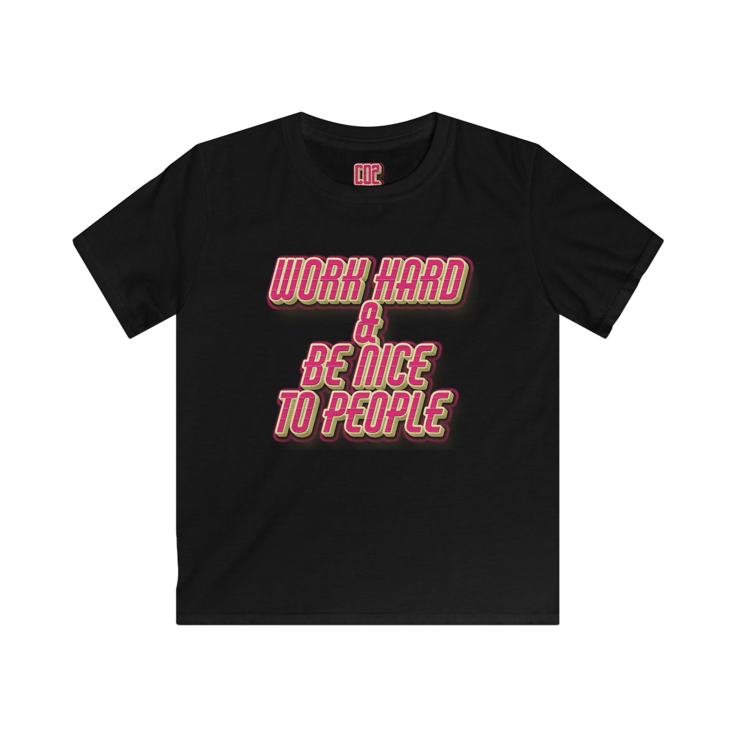 Work Hard & Be Nice, Youth T-Shirt, Gift for Children, Motivational Shirt, Birthday Gift, Back to School, Inspirational Kids Tee