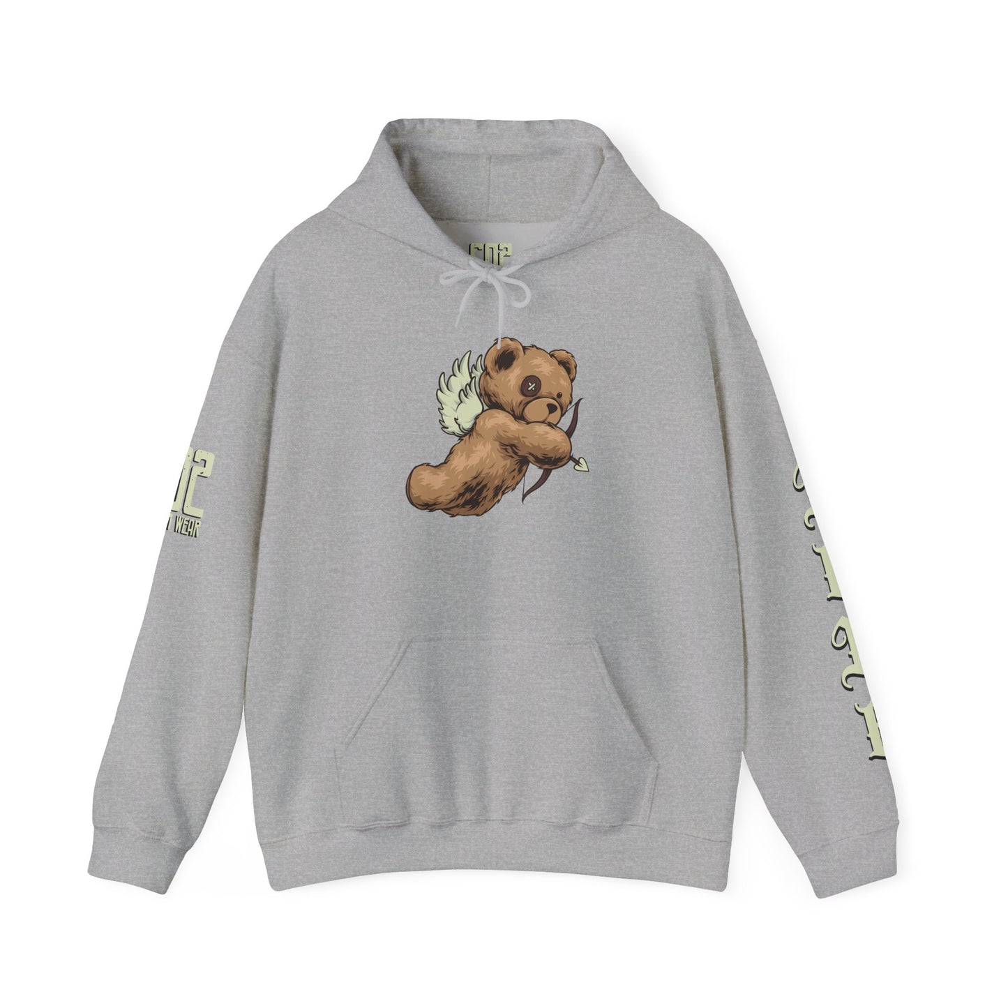 Cute Cupid Bear Unisex Hooded Sweatshirt - Cozy Layer, Gift for Friends, Valentine’s Day, Casual Wear, Everyday Comfort