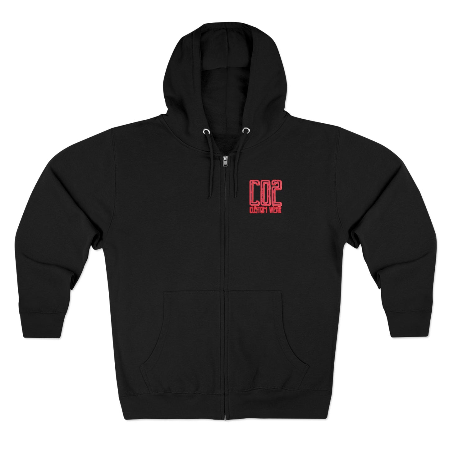 CO2 Don’t Worry Zip Hoodie — Eco Awareness Black Zip-Up Hoodie