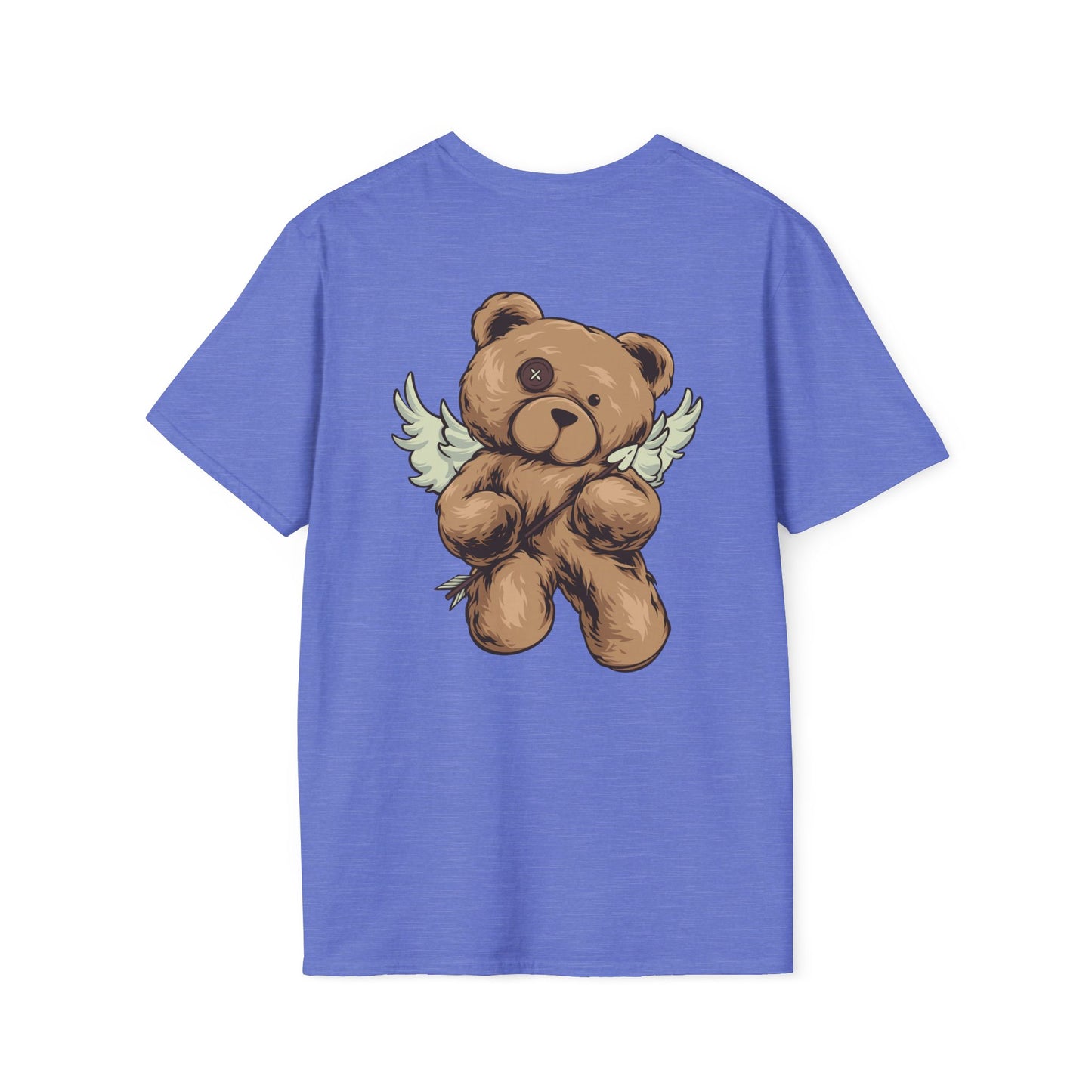 Angel Wings Bear Unisex Softstyle T-Shirt, Cute Cartoon Tee, Gift for Kids & Adults, Casual Wear, Birthday Gift, Unique Design