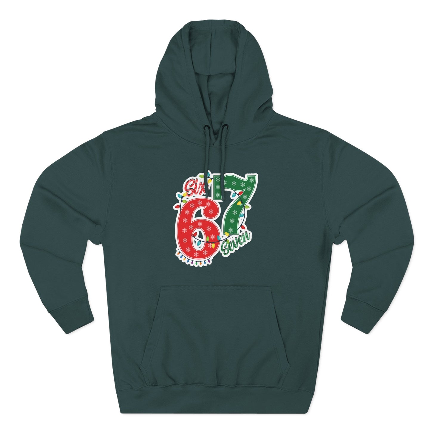 67 Hoodie - Festive Red & Green 'Six Seven' Pullover