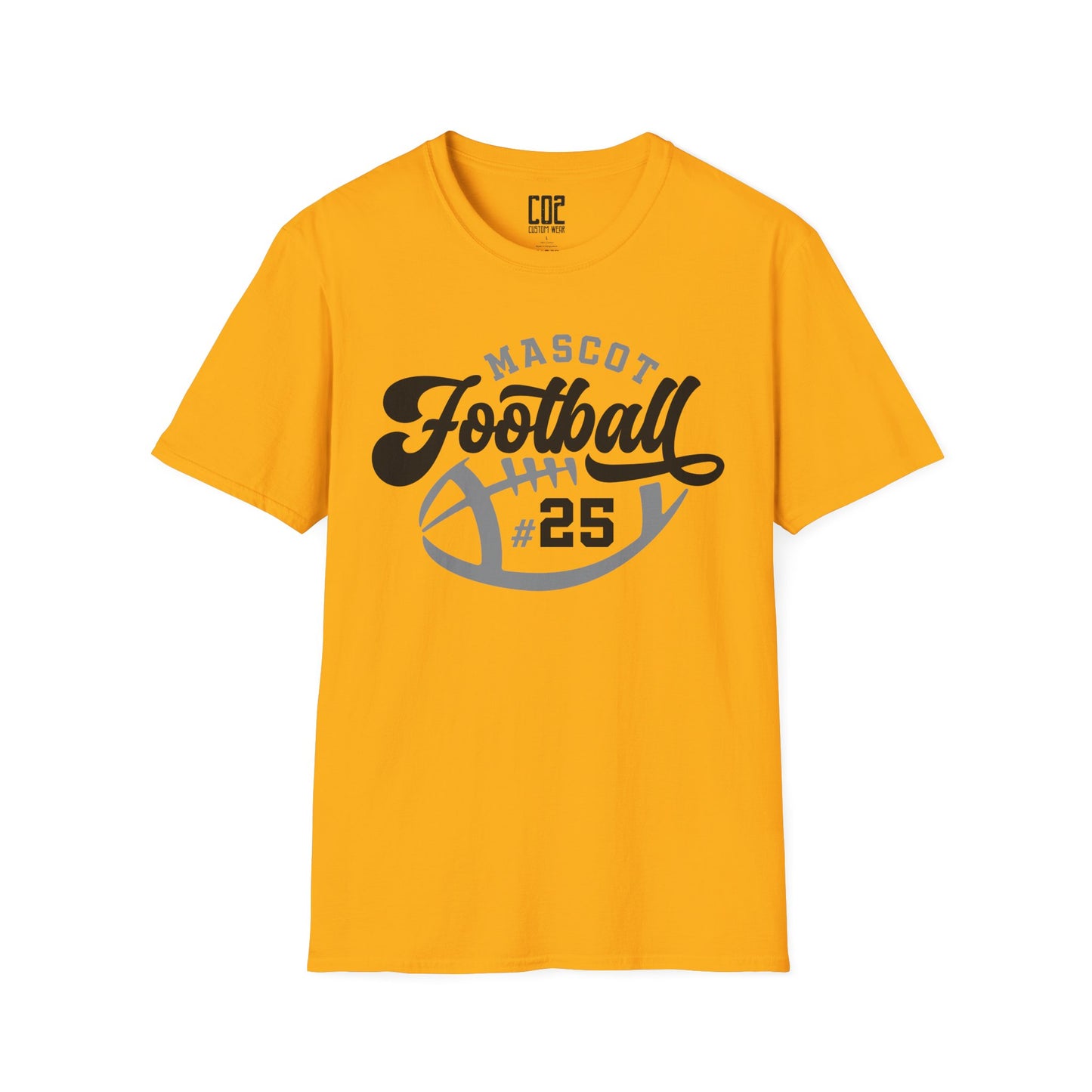 Football Mascot Unisex Tee - Custom Team and Number Shirt for Athletes by request