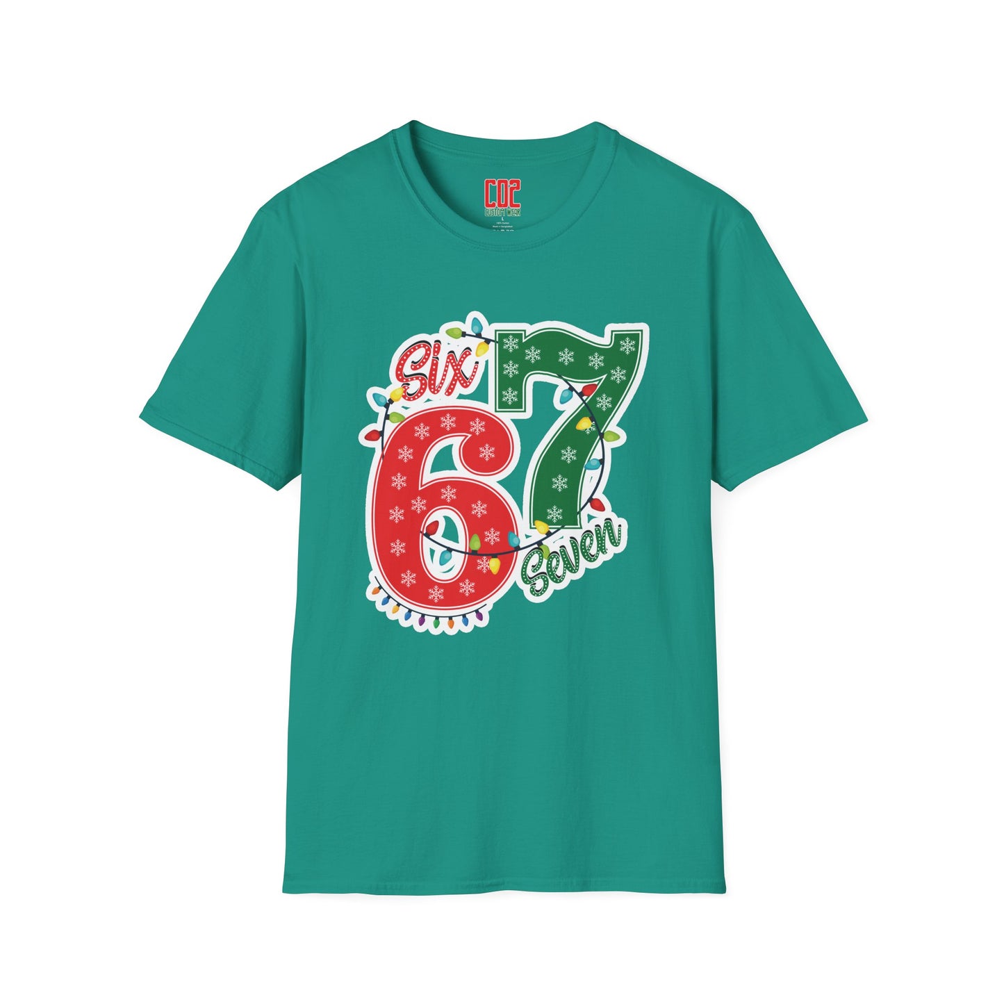 67 Christmas Lights Graphic T-Shirt — Festive "Six Seven" Holiday Tee
