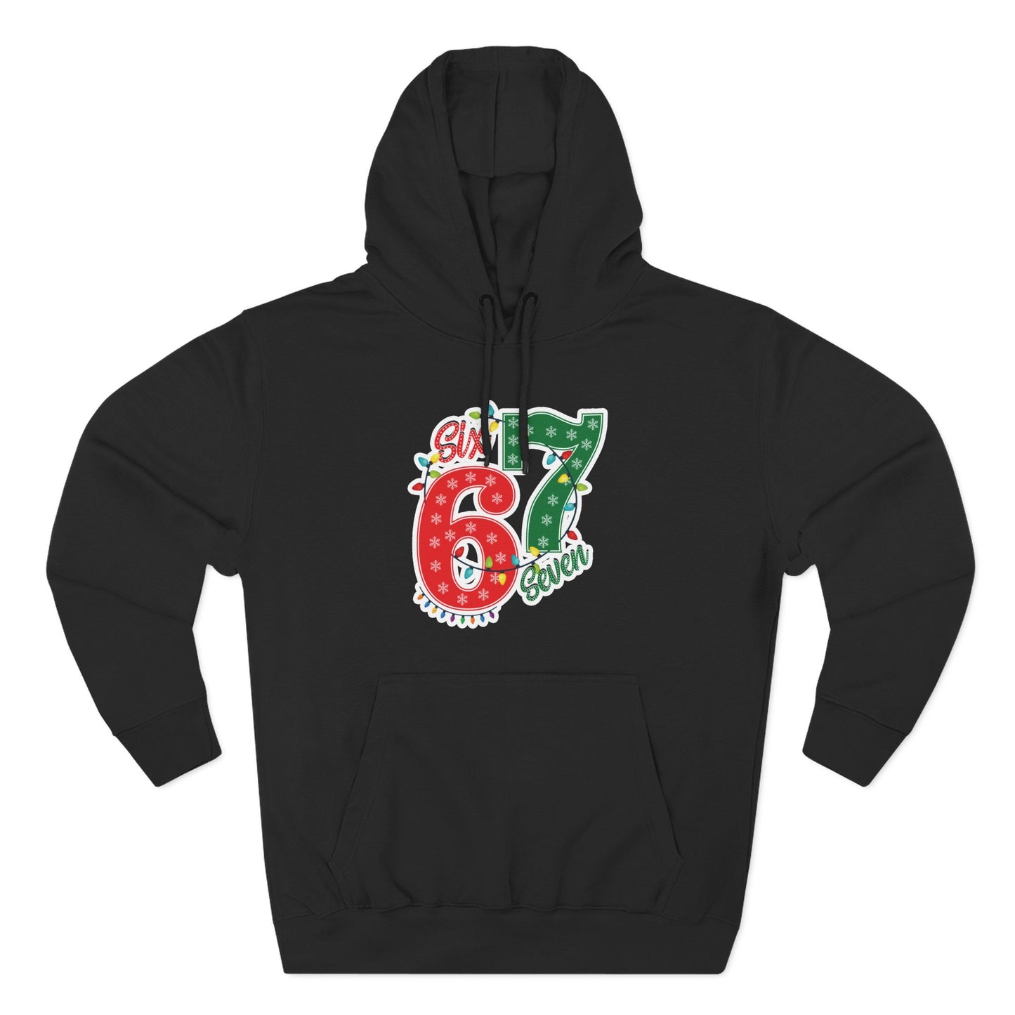 67 Hoodie - Festive Red & Green 'Six Seven' Pullover