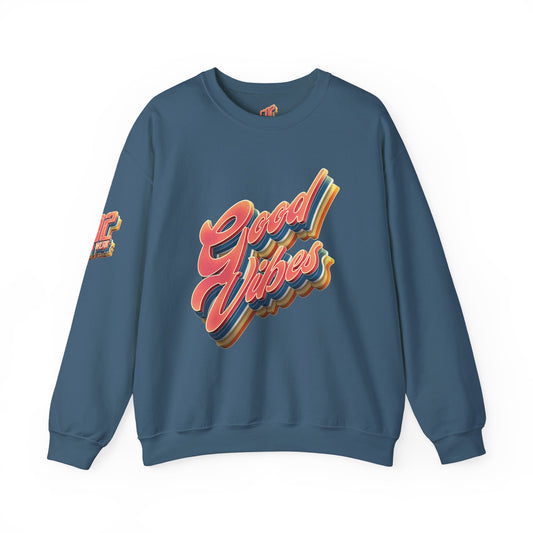 Good Vibes Unisex Crewneck Sweatshirt, Cozy Casual Wear, Gift for Friends, Summer Vibes Apparel, Festival Clothing