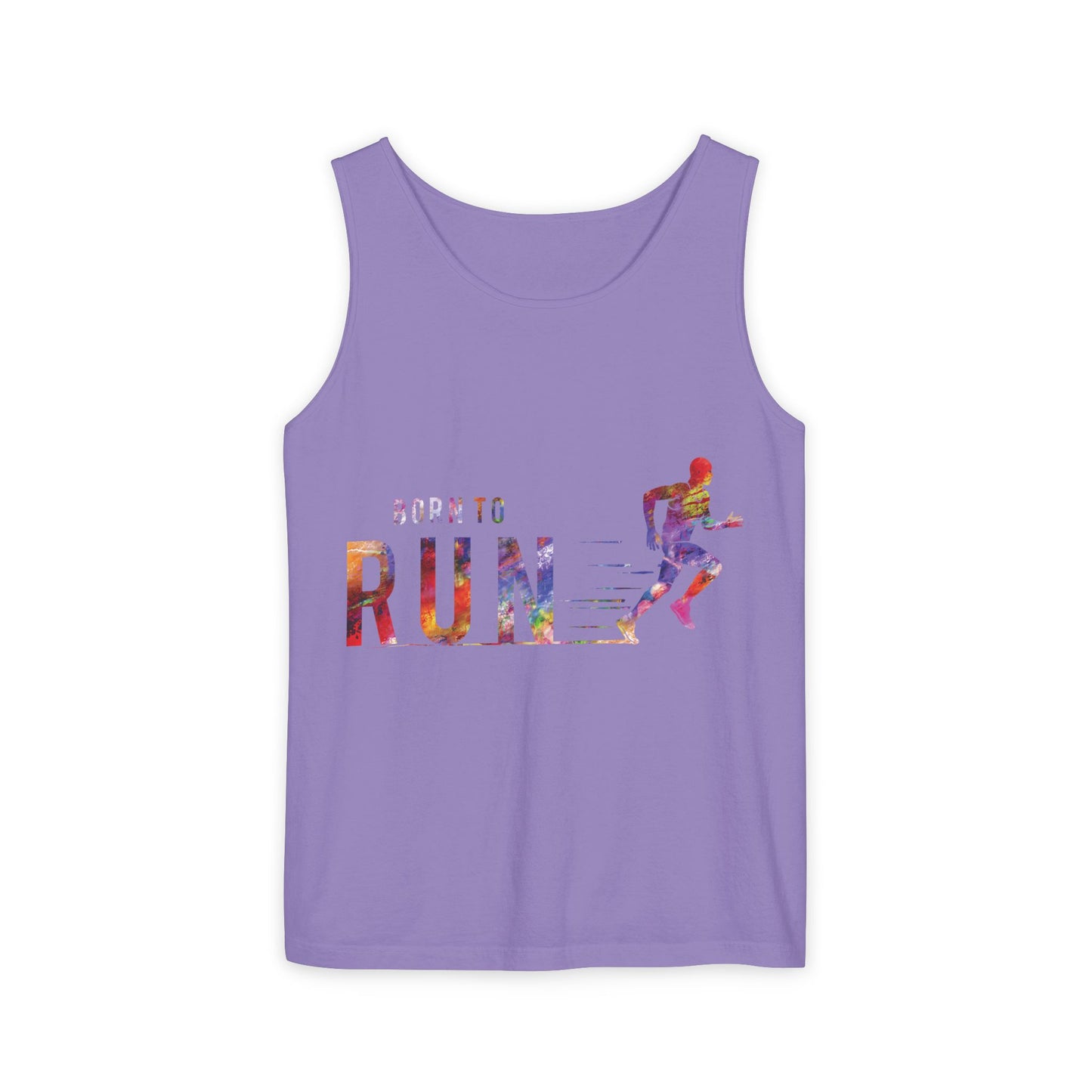 Born to Run Unisex Garment-Dyed Tank Top, Fitness Apparel, Running Gift, Athletic Wear, Casual Summer Top, Workout Clothing