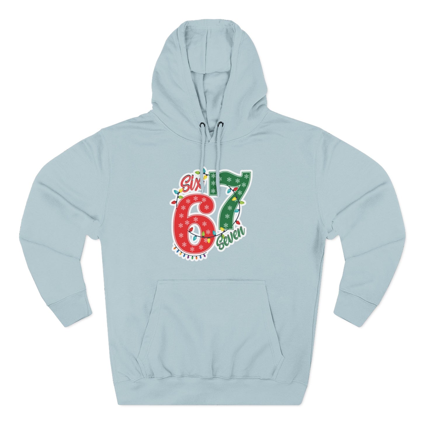 67 Hoodie - Festive Red & Green 'Six Seven' Pullover