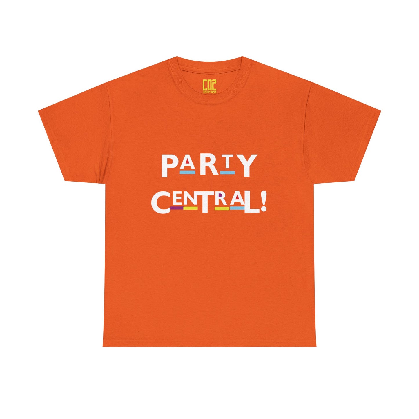 Party Central Unisex Heavy Cotton Tee | Fun Graphic T-Shirt for Celebrations, Birthdays, Gatherings, Event Wear, Casual Outfit