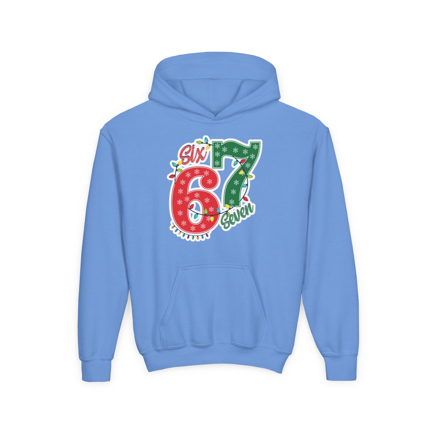 67 Christmas Lights Graphic Hoodie — Festive "Six Seven" Holiday Hoodie