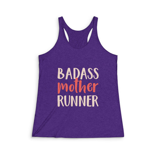 Women's Badass Mother Runner Tank Top - Motivational Fitness Apparel, Perfect for Runners, Gifts for Moms, Workout Gear, Summer Activewear