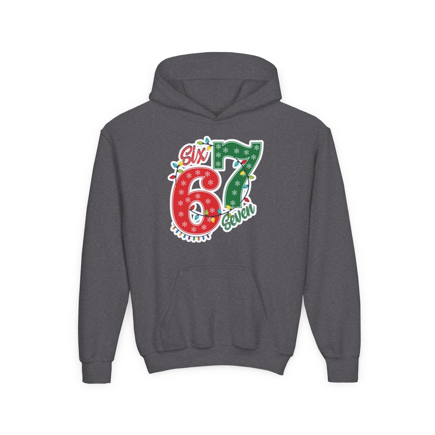 67 Christmas Lights Graphic Hoodie — Festive "Six Seven" Holiday Hoodie