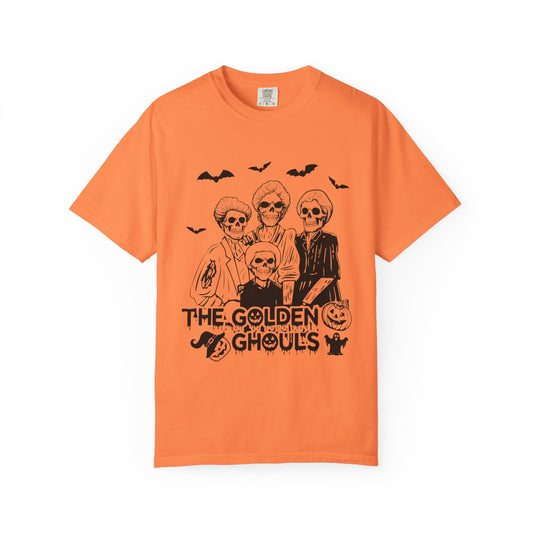 The Golden Ghouls T-Shirt | Spooky Halloween Shirt, Unisex Halloween Tee, Funny Skeleton Tee, Family Halloween Shirt, Ghostly Apparel