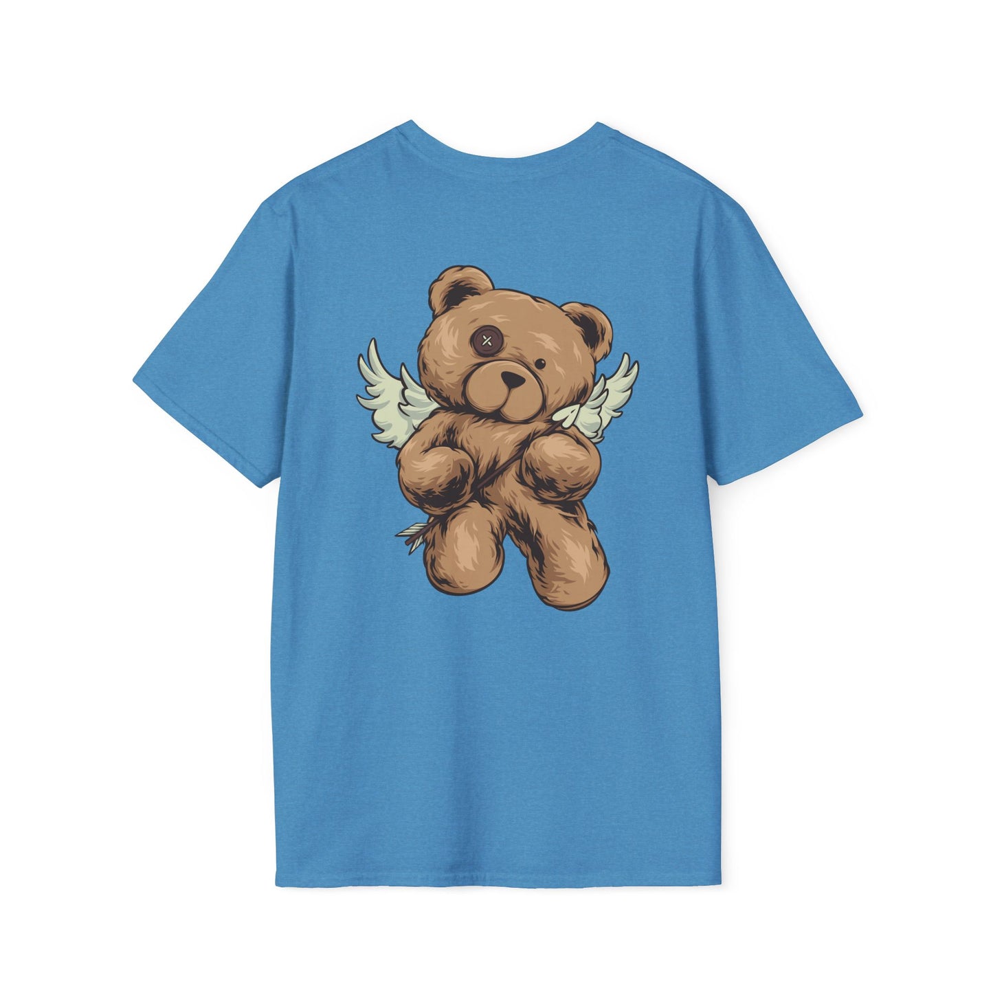 Angel Wings Bear Unisex Softstyle T-Shirt, Cute Cartoon Tee, Gift for Kids & Adults, Casual Wear, Birthday Gift, Unique Design
